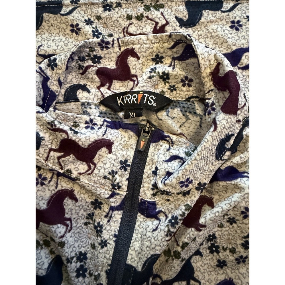 Kerrits Horse Riding Equestrian Quarter Zip Polo Girls Xlarge - Picture 2 of 2